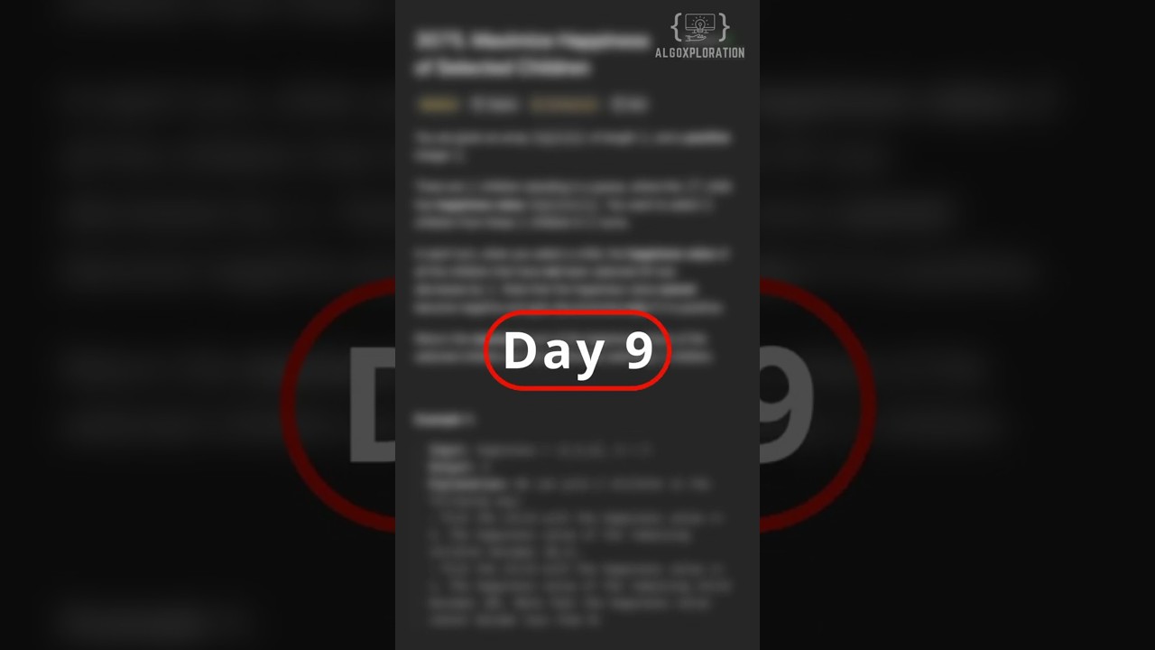 Day 9: LeetCode Daily Challenge – Maximize Happiness of Selected Children 🧠