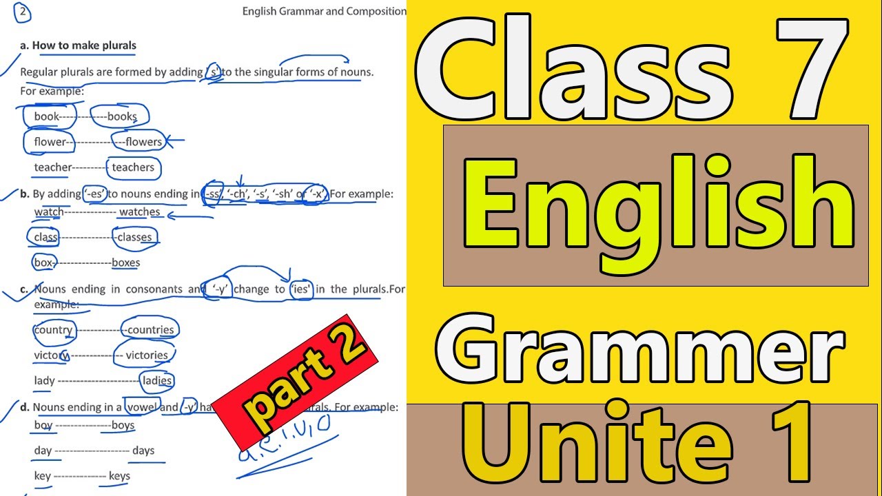 class 7 english grammer 2025 । page 2 to 3। unit 1 । class 7 english grammer chaperter 1 ।