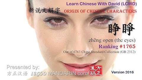 Origin of Chinese Characters - 1765 睁睜 zhēng open (the eyes)