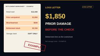 Details Loss Letter: The $1,850 Betterment Line — Read Prior Damage Before the Check News