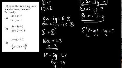 C1 - Simultaneous Equations 1 - Basic Intro and Linear Examples (Revision)