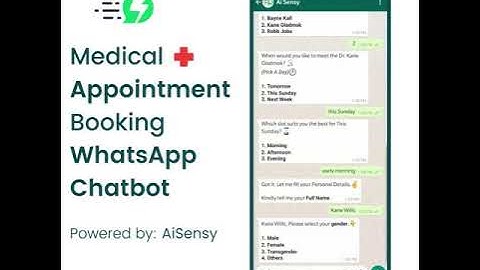 Build WhatsApp Chatbot To Book Medical Appointment, Powered By #aisensy #whatsapp #chatbot