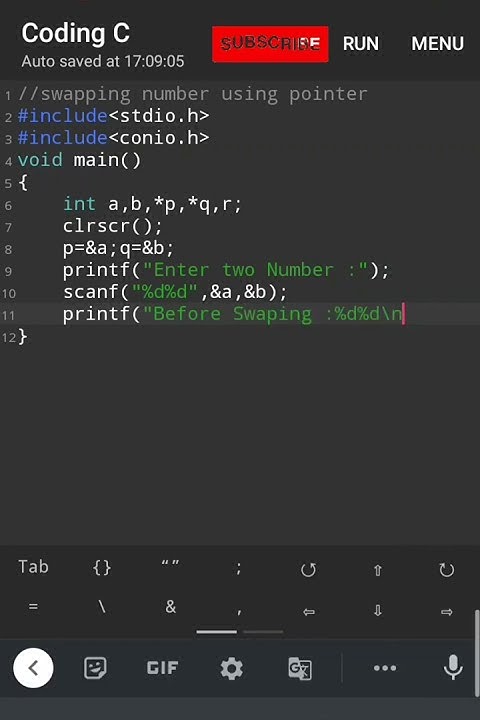 #29 write a program in c to swap two numbers using pointers & function ...