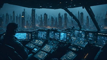 Night Ride- Cinematic Cyberpunk Ambient Music- Relaxing Soft Instrumental Ambient