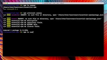 npm uninstall | Essential npm