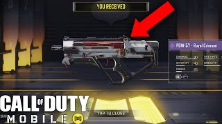 Call Of Duty Mobile Unlocking Free Epic Pdw 57 Royal Crimson Skin Gameplay Youtube