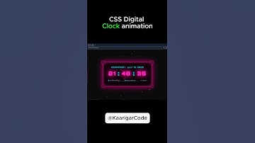 CSS Digital Clock Animation #html  #css #javascript  #beginners  #trending #viralvideo #shorts