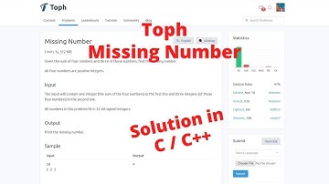 Missing Number || Solution in C/C++ || Toph.co