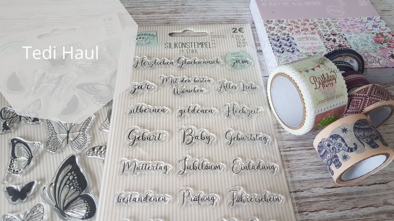 Tedi Haul Stempel Washi Tape und Papier