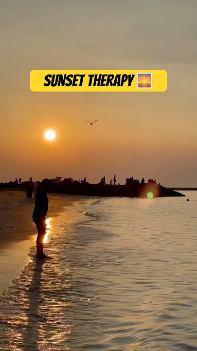 The sound of waves 🌊 Brings you peace on a stressful day 🕊️ #uaelife #beach #sunset