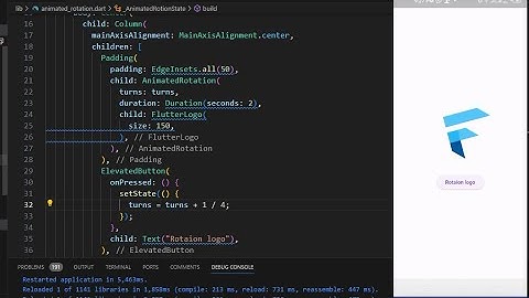 AnimatedRotation Widget | Flutter | Dart