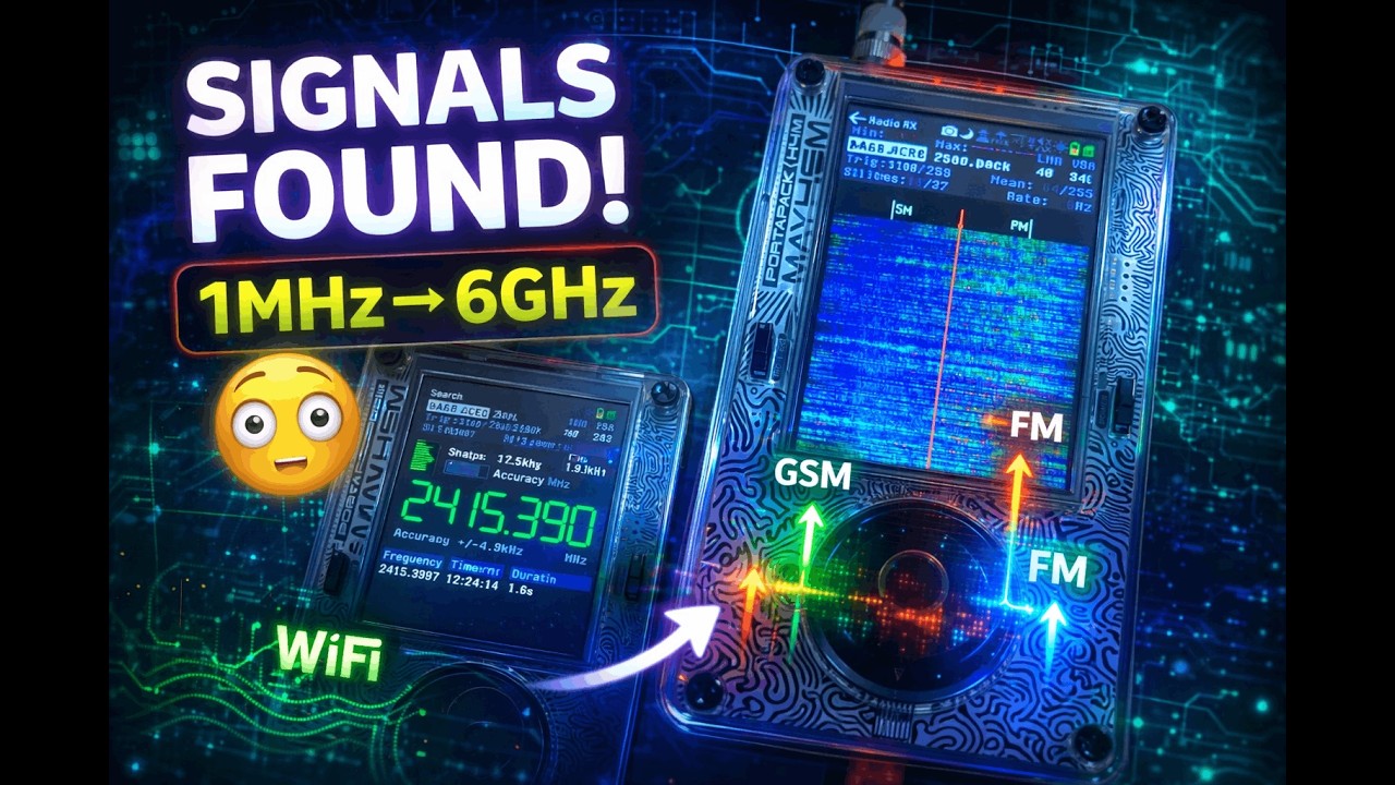 HACK RF MAYHEM 信号受信機 カラー液晶 Invisible Signals Are Everywhere… I Captured Them! FM, GSM, WiFi