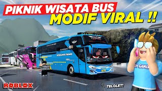 PIKNIK WISATA BUS TELOLET BASURI MODIFIKASI VIRAL KE TEBING !! ROLEPLAY BUS INDONESIA - Roblox screenshot 4