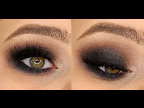 Классический чёрный смоки айс (smokey eyes) в круглой форме.