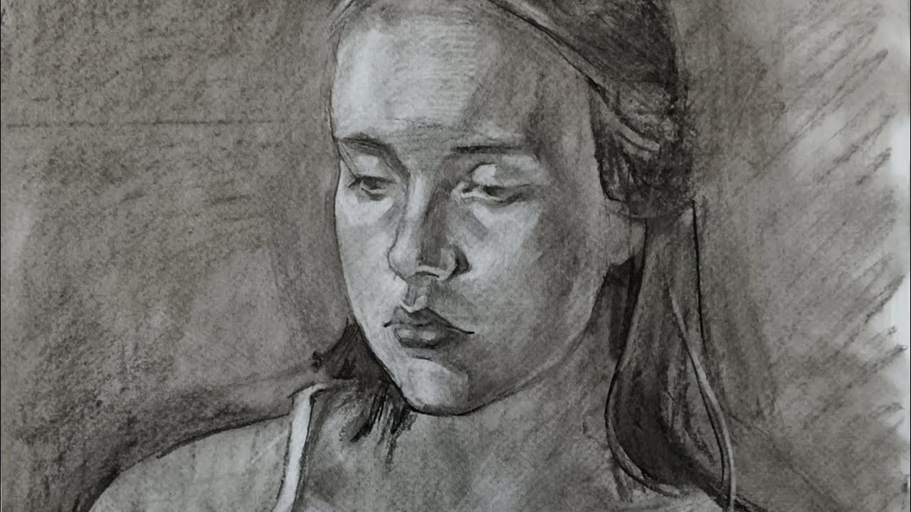 Портрет вугіллям Charcoal portrait YouTube