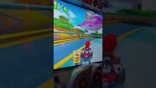 Toddler Takes on Mario Kart at Dave Buster s