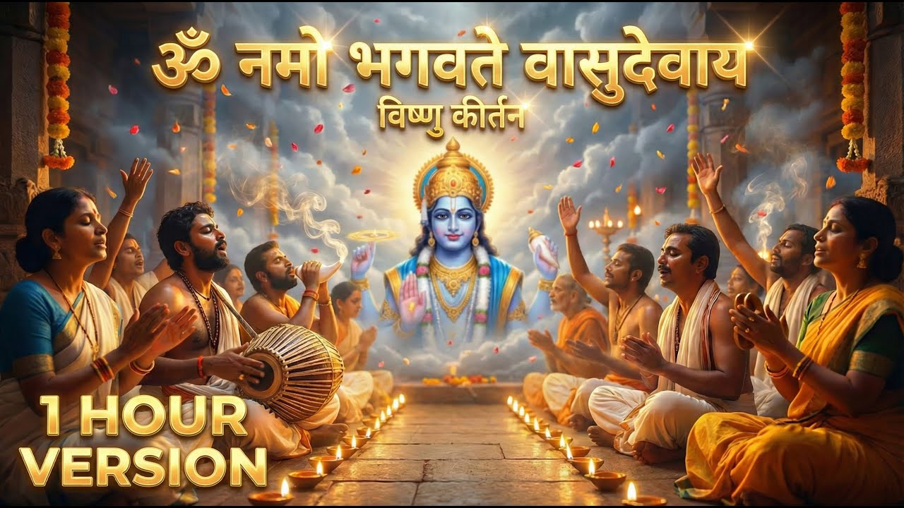 1 Hour Nonstop विष्णु कीर्तन | Om Namo Bhagavate Vasudevaya | ॐ नमो भगवते वासुदेवाय | Vishnu Mantra