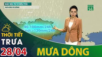 Thời tiết trưa, chiều 28/04/2021: KKL tiếp tục tăng cường, miền Bắc duy trì mưa dông| VTC14
