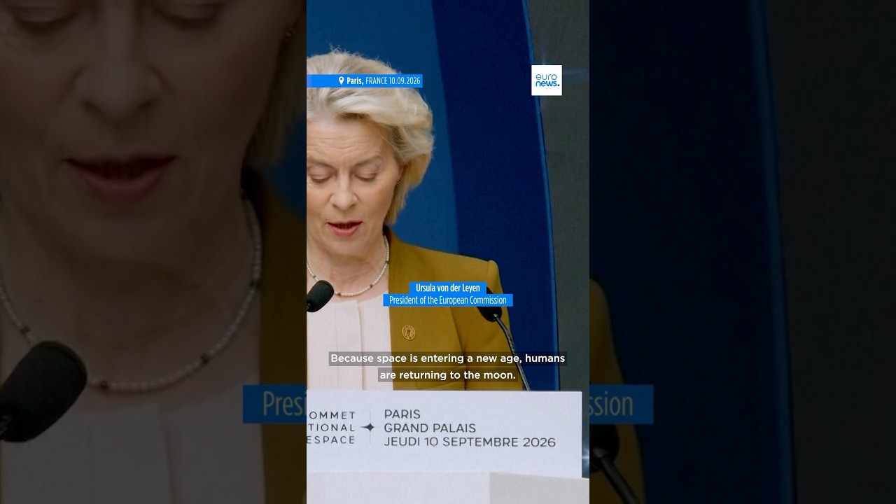 Ursula von der Leyen addresses space summit in Paris