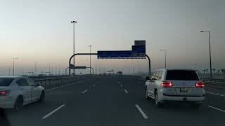 Traveling towards Doha on Highway