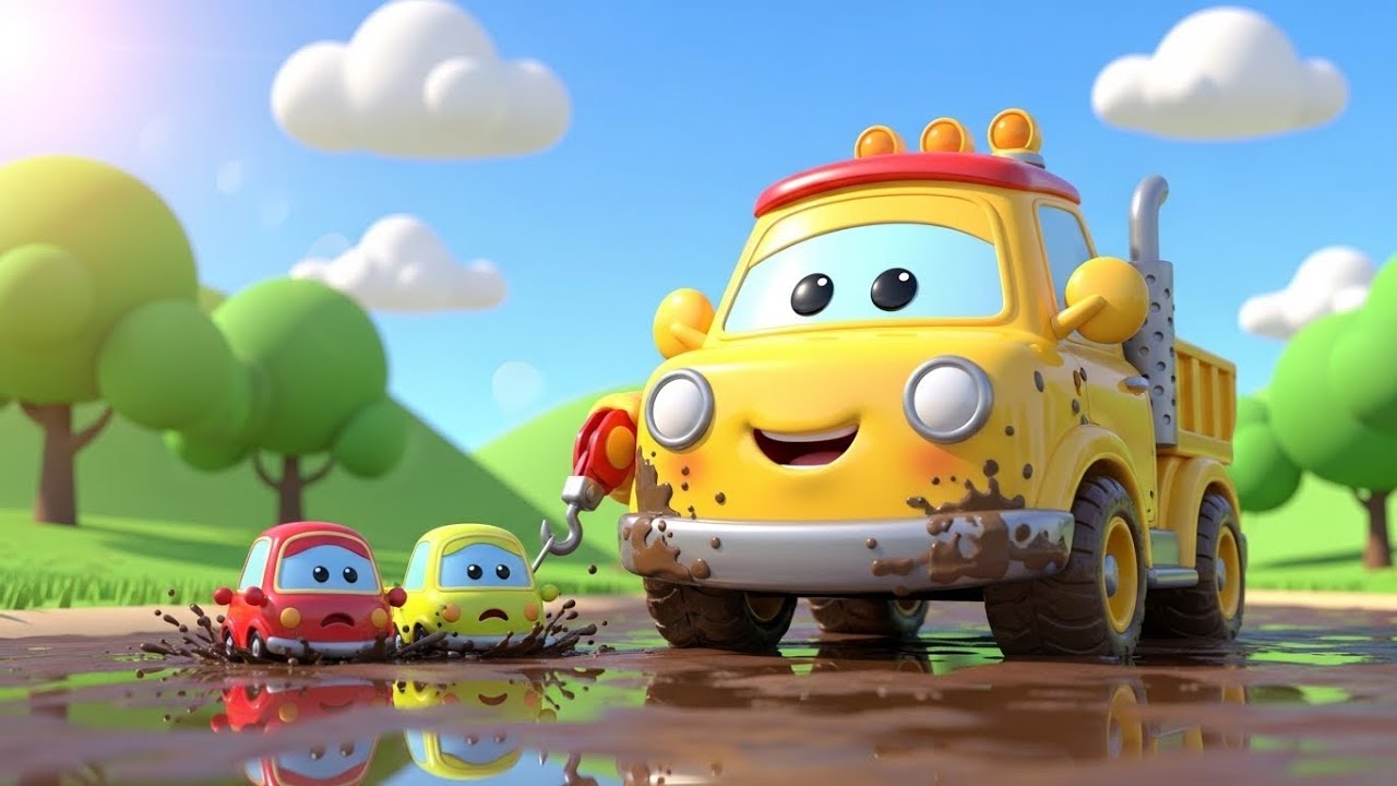 Muddy Toy Truck Saves the Stuck Cars 🚚💦 | Fun Rescue Nursery Rhymes for Kids