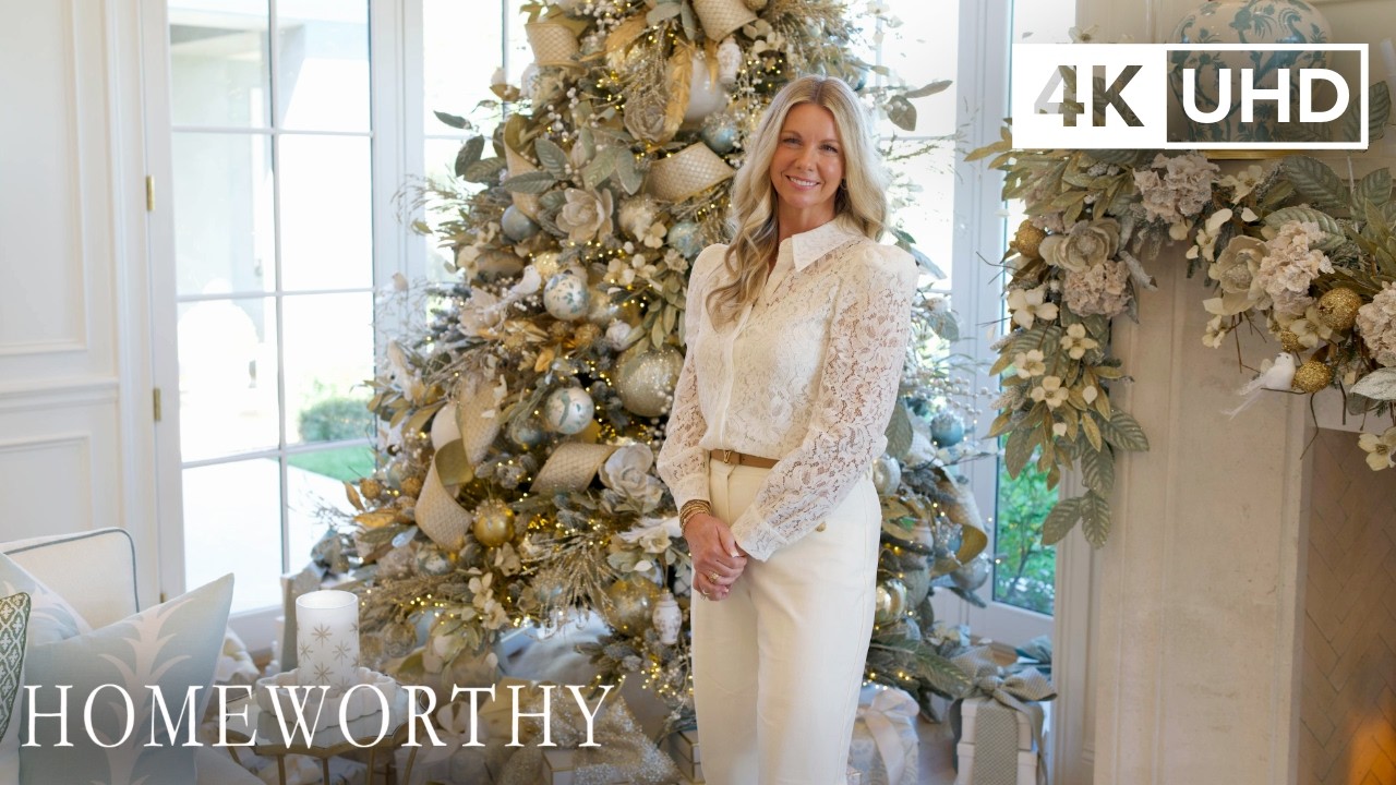 Волшебная зимняя страна чудес, вдохновленная Францией | Экскурсия по рождественскому дому | 4K