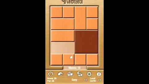 Klotski Easy Level 14/78 Par Solution