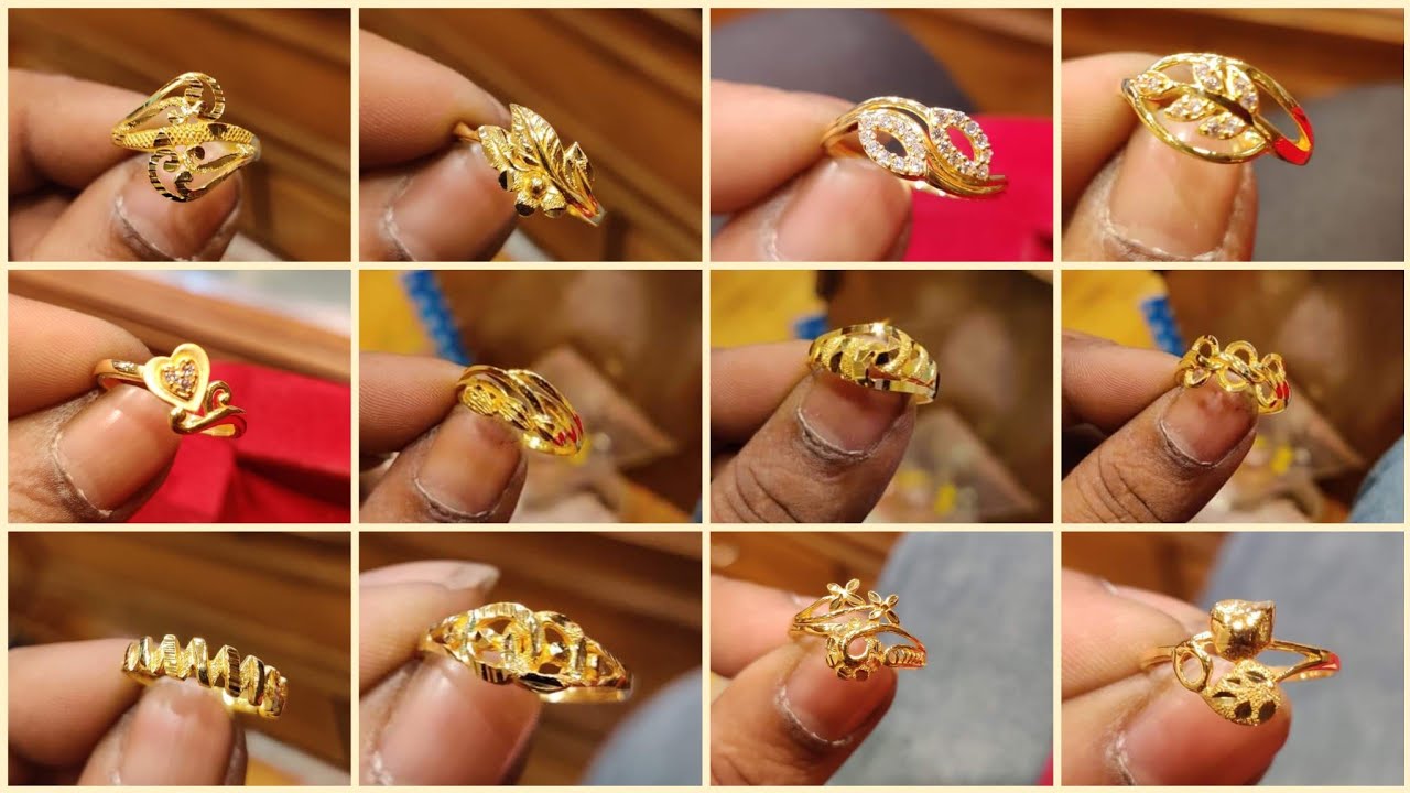 new gold ring design 2023 | ring design with weight | gold heavy ring design  for female - YouTube