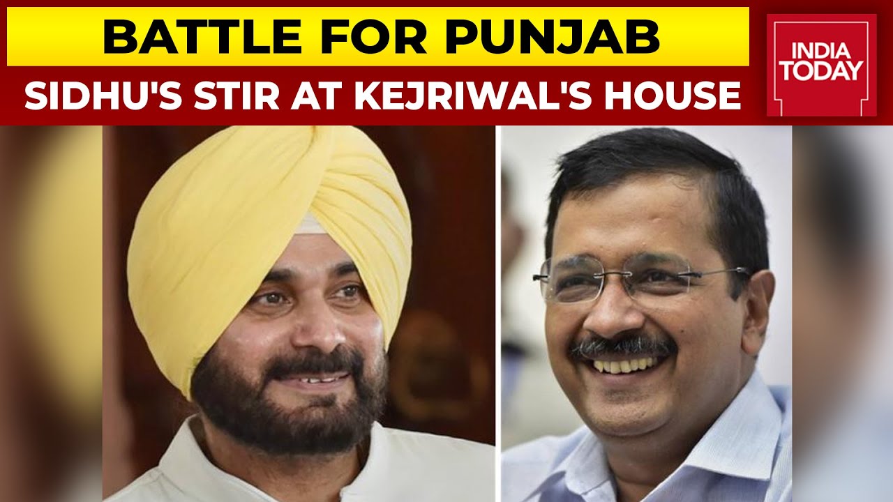 Navjot Sidhu Stages Protest Outside Arvind Kejriwal's House | Battle For Punjab