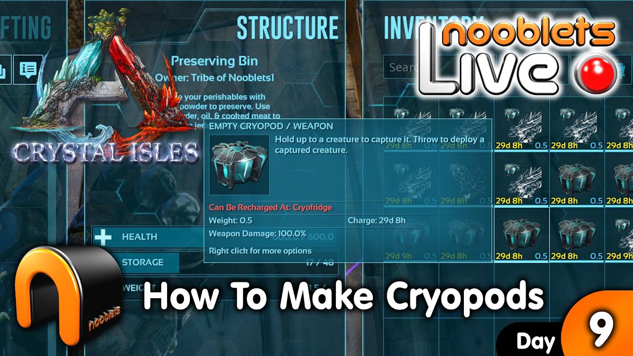Steam Community Video Ark Crystal Isles Making Cryo Pods Day 8 Live Ark