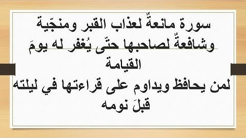 سورة من القرآن ثلاثون آية شفعت لرجل حتى غفر له