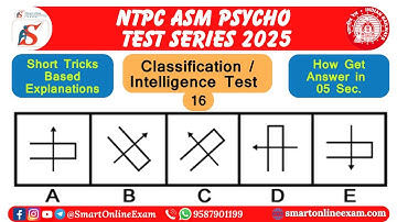 Classification Test | Intelligence Test ko jaldi kaise solve kare 16 | NTPC ASM Psycho Test Series