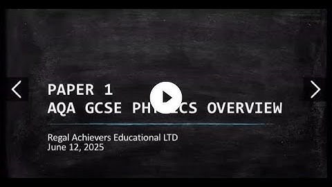 PAPER 1 AQA PHYSICS ENERGY