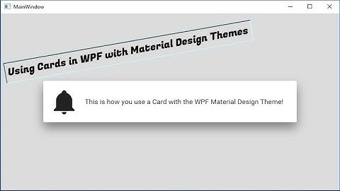 Cards in WPF with Material Design Theme