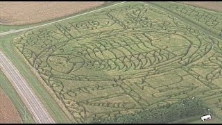 Lodi corn maze in shape of ancient creature native to Wisconsin
