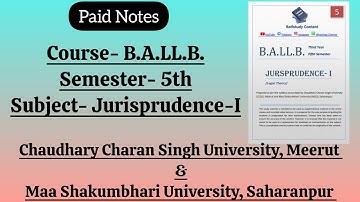 BALLB (5th Sem) Jurisprudence-I Paid Notes | CCS University & MS University @selfstudycontent 