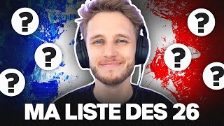 ???????? MA LISTE DES 26 ! (avec une surprise)