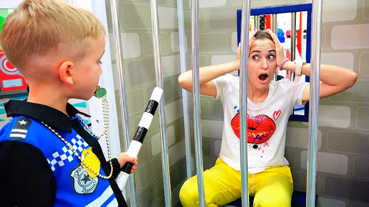 Vlad and mama play at the game center for children