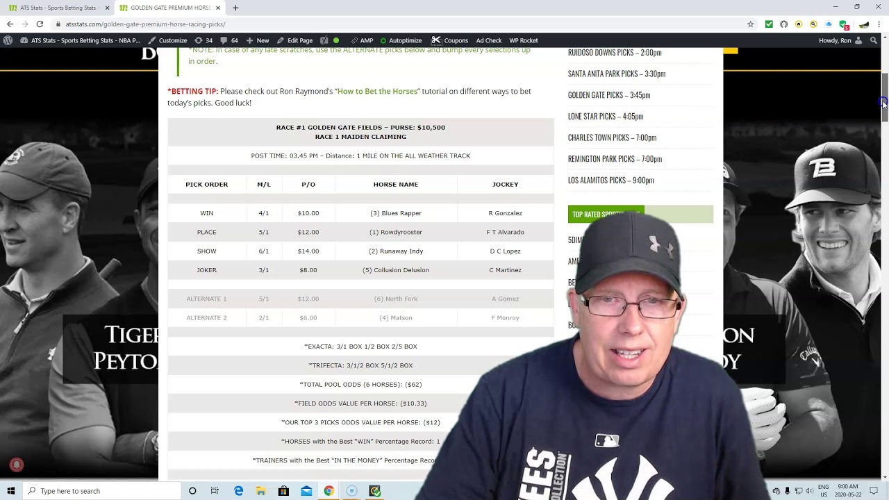 GOLDEN GATE FREE HORSE RACING PICKS 52220 YouTube