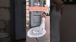 Send this dreamiest long train wedding dress to your best friend! #shorts #weddingdress #dreamdress