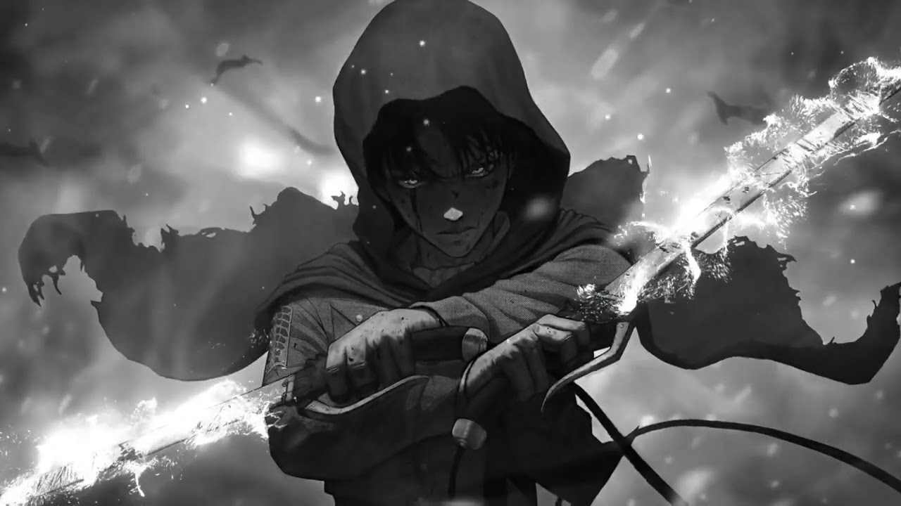 Fondo de Pantalla Animado Levi Ackerman Monochrome de Attack on Titan ⚔ ...