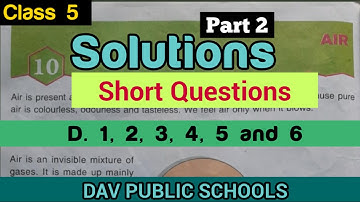 DAV class 5 Science chapter 10 Solutions Part 2
