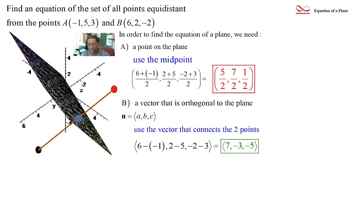 The set of points equidistant from two points