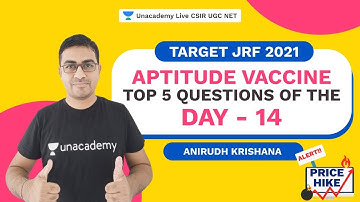Target JRF 2021| Aptitude Vaccine|Top 5 Questions of the Day - 14| Anirudh Krishna| Unacademy Live