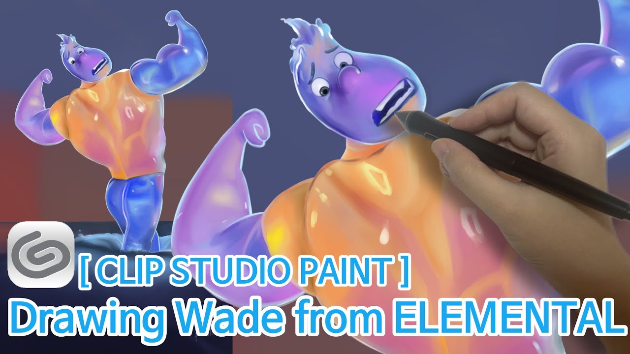Drawing Wade from ELEMENTAL [Speed Painting ]Clip Studio Paint Time ...