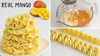 REAL Mango Condensed Milk Buttercream NO Powdered Sugar - Silky Smooth No-Grit Pipes Like A DREAM!