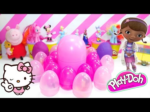 Peppa Pig Play doh Surprise Eggs Frozen Cars 2 Mickey Mouse Barbie Doc Mcstuffins Sofia toy