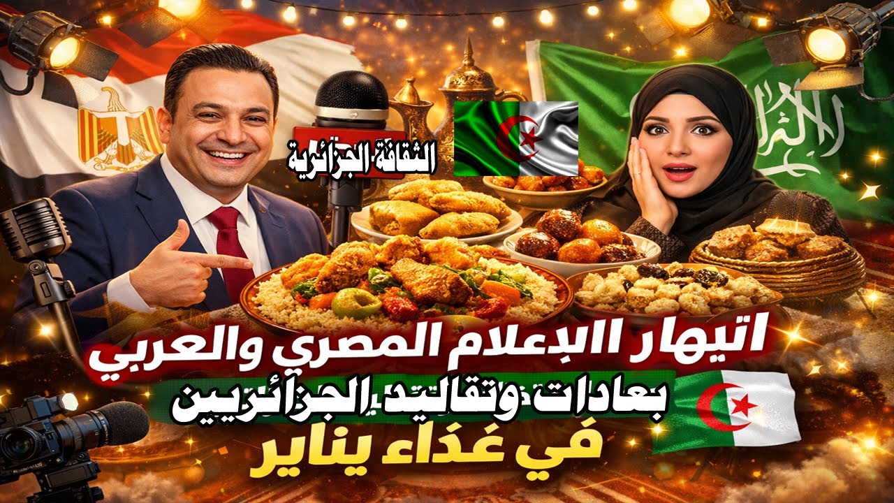 انبهار الإعلام المصري والعربي بعادات وتقاليد الجزائريين في غداء يناير 🇩🇿✨