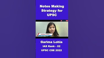 Notes Making Strategy for UPSC | Garima Lohia | All India Rank - 2 | UPSC 2022 | #shorts