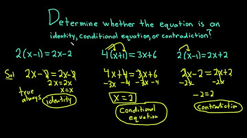 Determine if the Equation is an Identity, Conditional Equation, or Contradiction